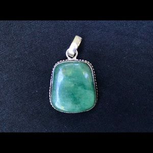 Moss Agate Tibetan Silver Pendant